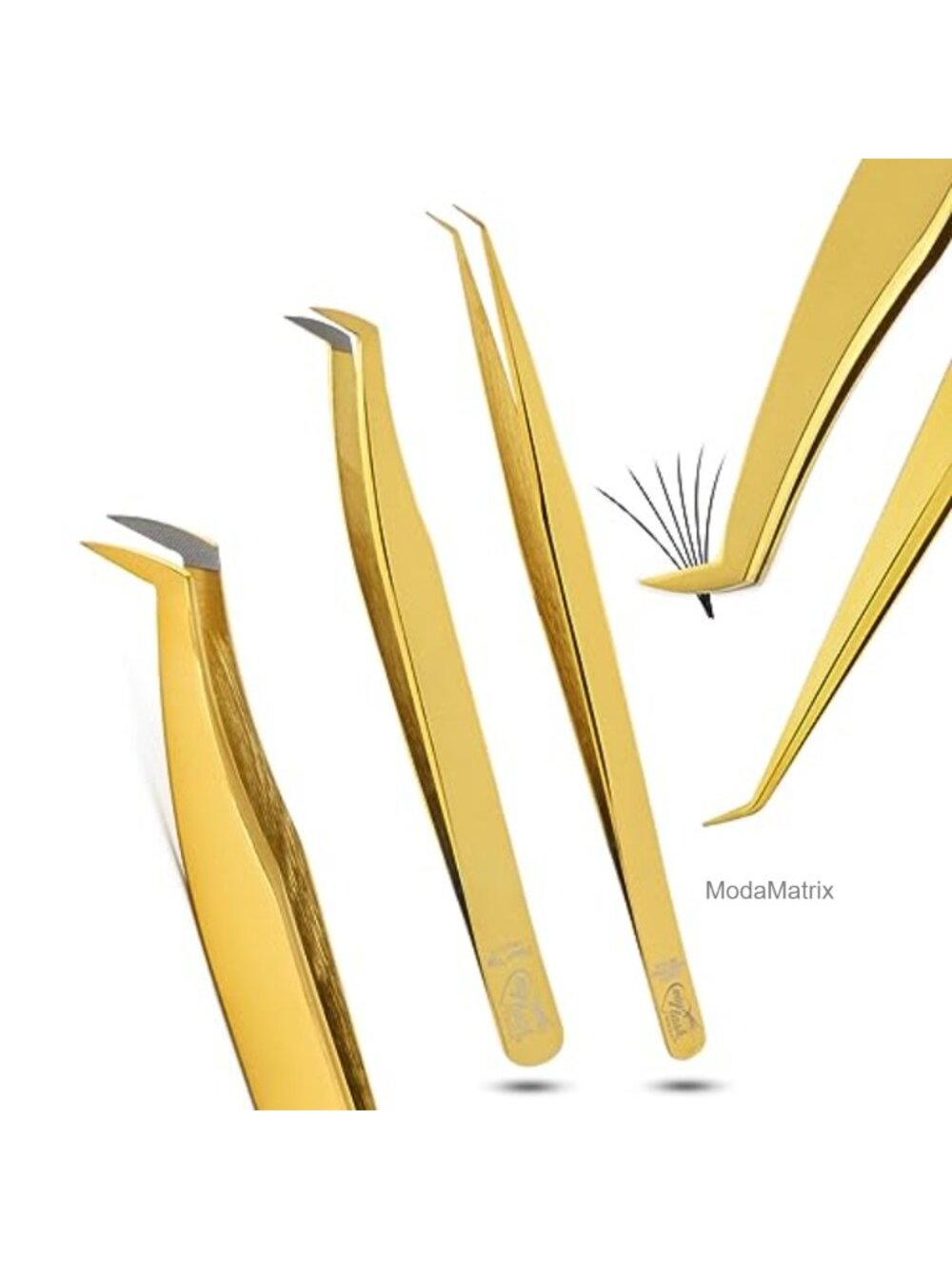 2pc Fiber Tip Lash Tweezer Set Stainless Steel Precision Eyelash Extension